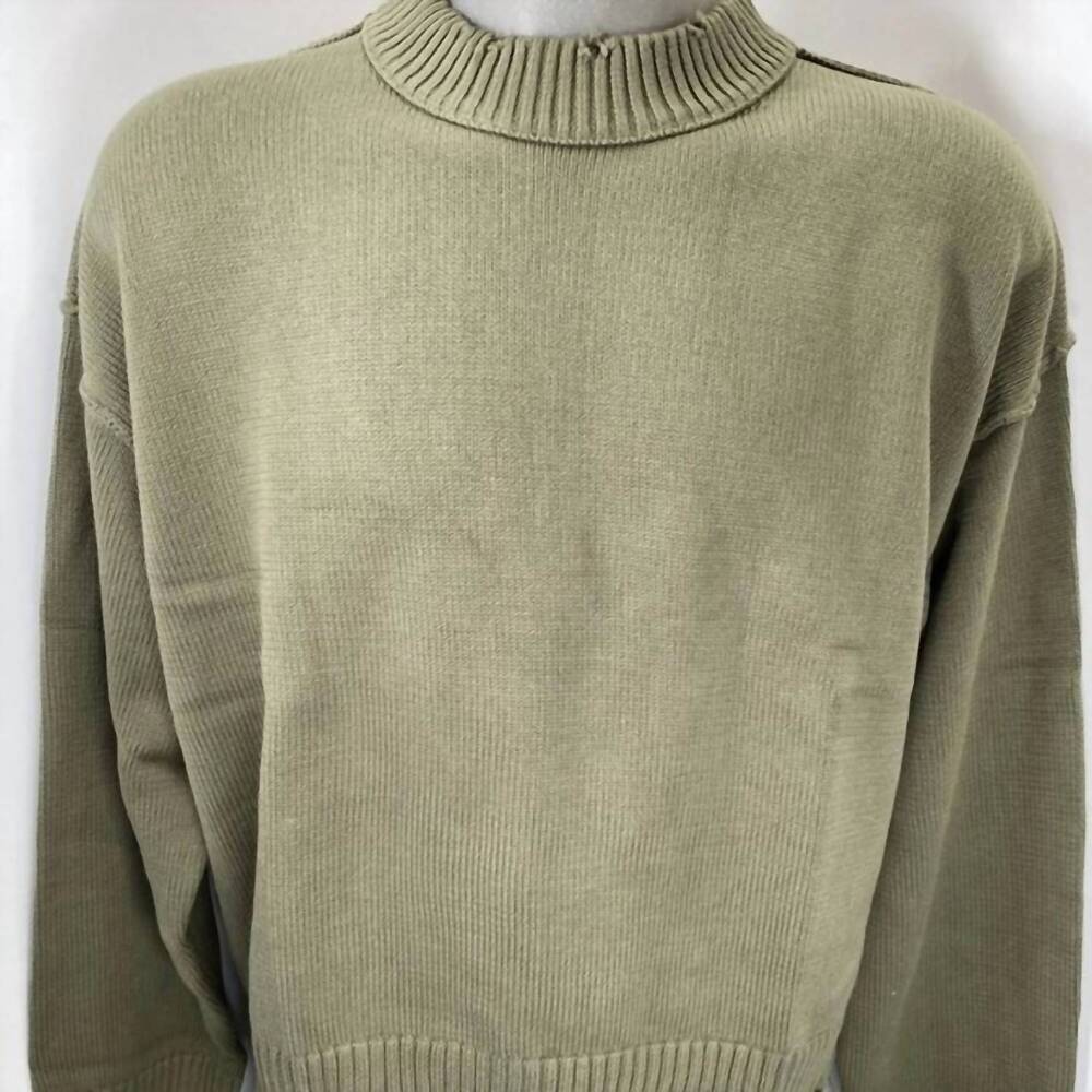 NEW SCUFFERS unisex distressed knit sweater in green